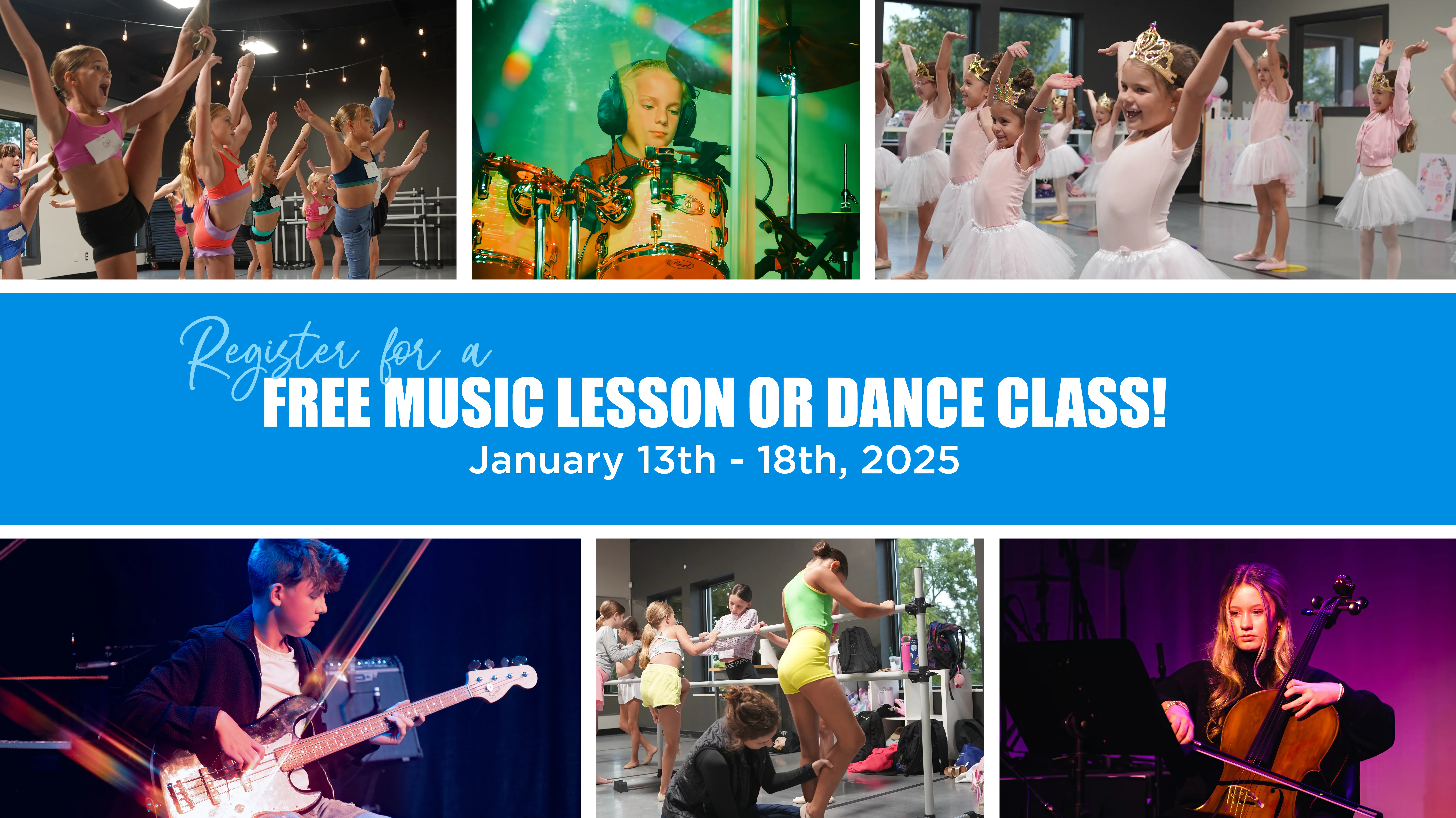 Music & Dance Free Trial Week – Jan 13-18, 2025Graphic